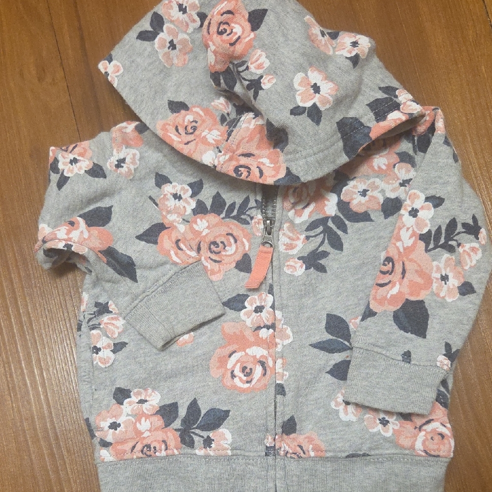 Carter's Pink Floral Gray Hoodie